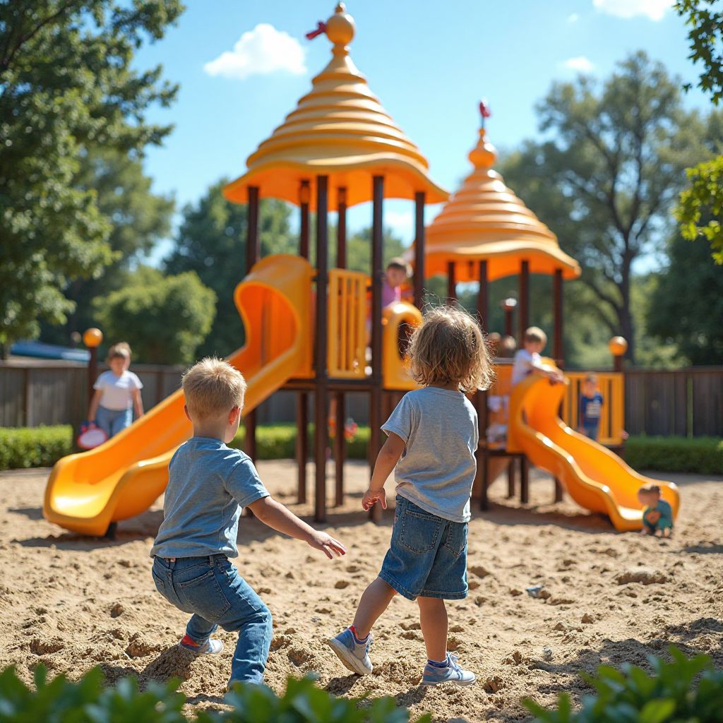 Kinderen in speeltuin