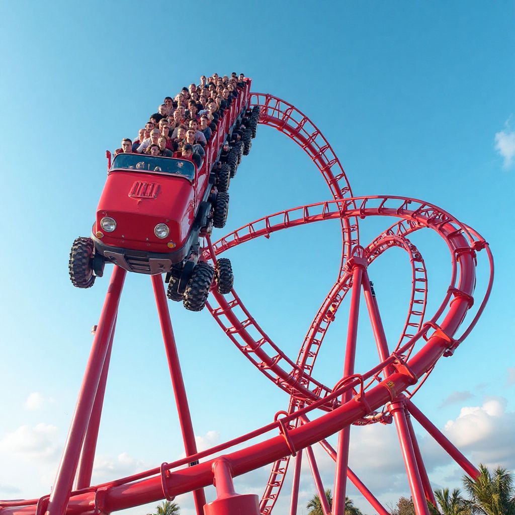 Extreme achtbaan met looping